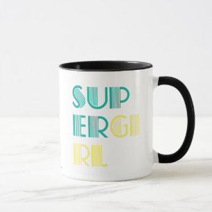 Supergirlの緑および黄色 マグカップ