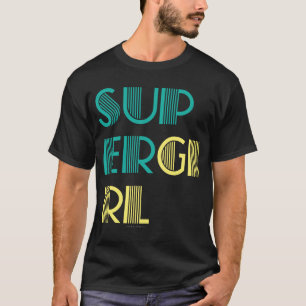 Supergirlの緑および黄色 Tシャツ