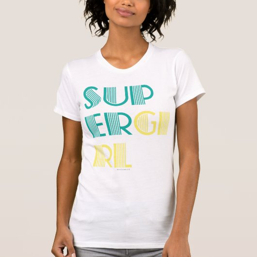 Supergirlの緑および黄色 Tシャツ (正面)