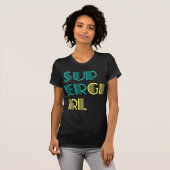 Supergirlの緑および黄色 Tシャツ (正面フル)