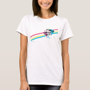 Supergirlの虹は縞で飾ります Tシャツ
