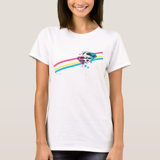 Supergirlの虹は縞で飾ります Tシャツ (正面)