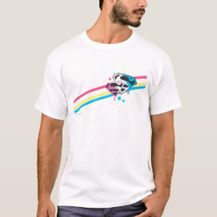 Supergirlの虹は縞で飾ります Tシャツ