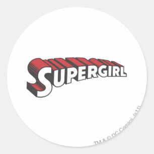 Supergirlの赤と白のロゴ ラウンドシール