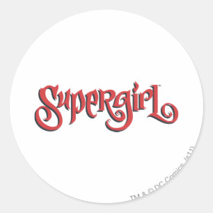 Supergirlの赤のロゴ ラウンドシール
