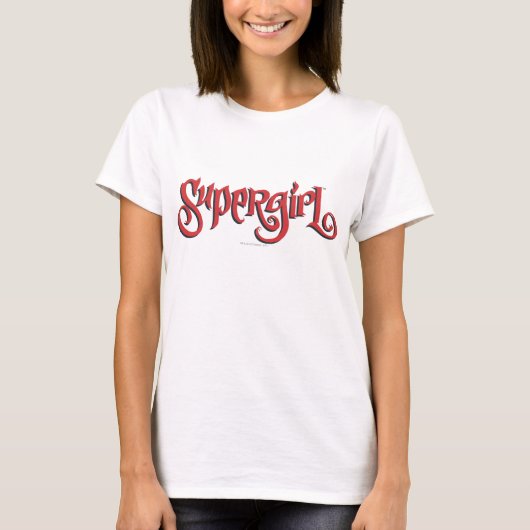 Supergirlの赤のロゴ Tシャツ (正面)
