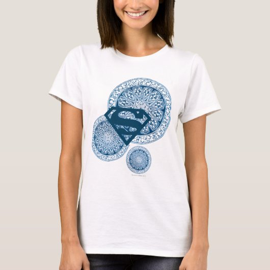 Supergirlの青い円のデザイン Tシャツ (正面)