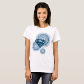 Supergirlの青い円のデザイン Tシャツ (正面フル)