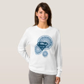 Supergirlの青い円のデザイン Tシャツ (正面フル)
