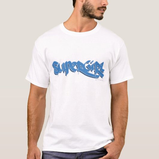 Supergirlの青のロゴ Tシャツ (正面)