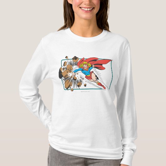 Supergirlは大きい石を破壊します Tシャツ (正面)