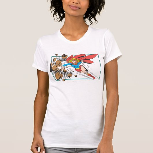 Supergirlは大きい石を破壊します Tシャツ (正面)