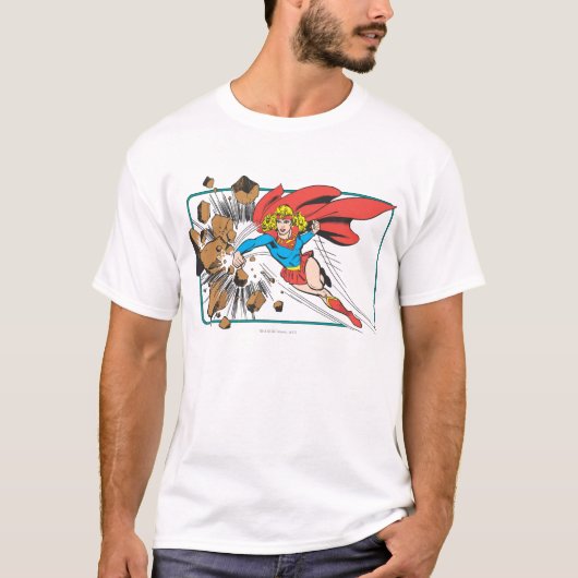 Supergirlは大きい石を破壊します Tシャツ (正面)