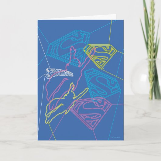 Supergirl and Logo Colored Outlines カード (正面)