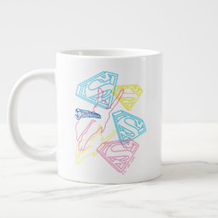 Supergirl and Logo Colored Outlines ジャンボコーヒーマグカップ