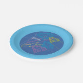 Supergirl and Logo Colored Outlines ペーパープレート (アングル)