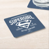 Supergirl Better Than Ever Retro Graphic スクエアペーパーコースター (アングル)