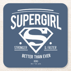 Supergirl Better Than Ever Retro Graphic スクエアペーパーコースター