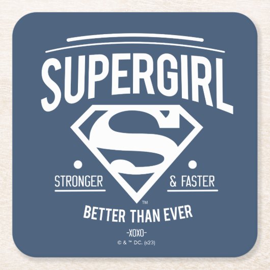 Supergirl Better Than Ever Retro Graphic スクエアペーパーコースター (正面)