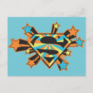 Supergirl Colorful Stars Logo ポストカード
