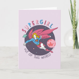 Supergirl Flying Upwards Illustration カード