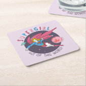 Supergirl Flying Upwards Illustration スクエアペーパーコースター (アングル)