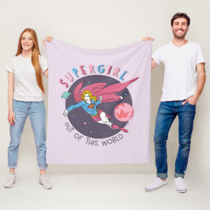 Supergirl Flying Upwards Illustration フリースブランケット