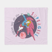 Supergirl Flying Upwards Illustration フリースブランケット (正面(横))