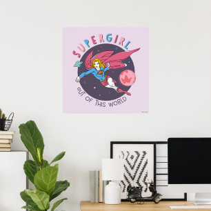 Supergirl Flying Upwards Illustration ポスター