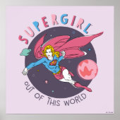 Supergirl Flying Upwards Illustration ポスター (正面)