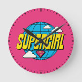 Supergirl Global Pop Graphic ラウンド壁時計 (正面)