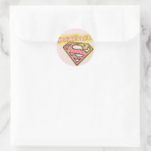 Supergirl Grunge Logo Pink ラウンドシール (バッグ)