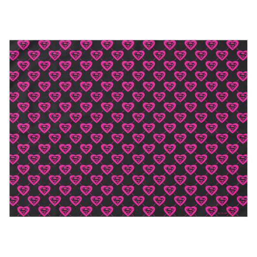 Supergirl Hearts Diagonal Pattern テーブルクロス (正面(横))