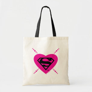 Supergirl Hearts Diagonal Pattern トートバッグ