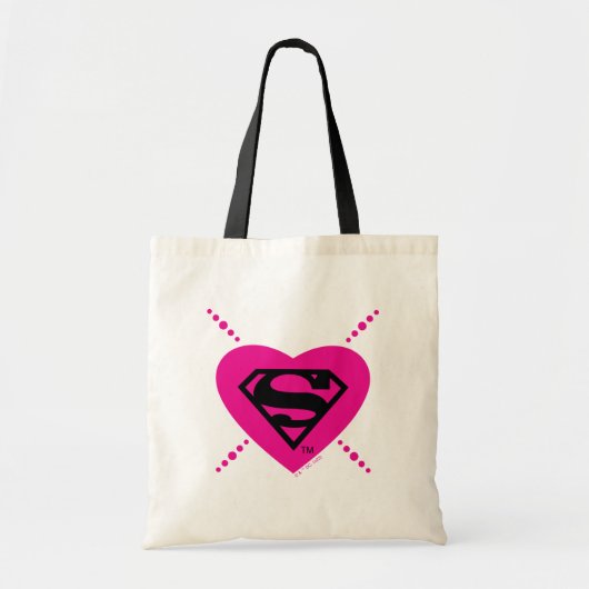 Supergirl Hearts Diagonal Pattern トートバッグ (正面)