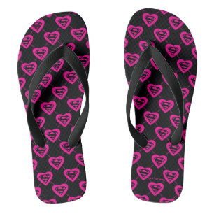 Supergirl Hearts Diagonal Pattern ビーチサンダル