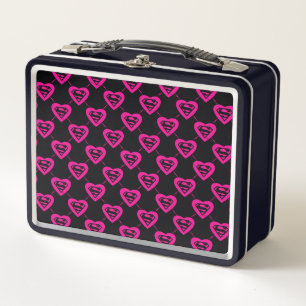 Supergirl Hearts Diagonal Pattern メタルランチボックス