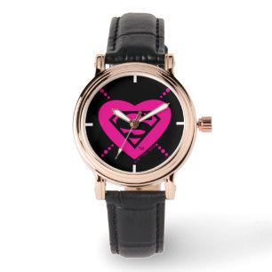 Supergirl Hearts Diagonal Pattern 腕時計