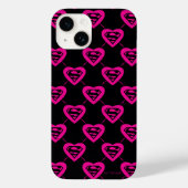 Supergirl Hearts Diagonal Pattern Case-Mate iPhoneケース (裏面)
