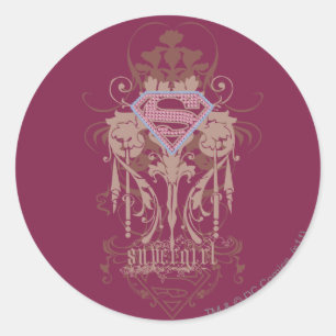 Supergirl Jewel Logo ラウンドシール