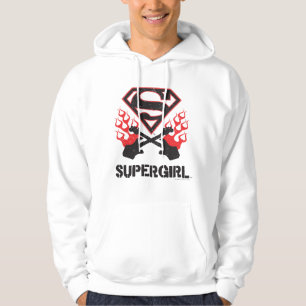 Supergirl Logo Black Flaming Guitars パーカ