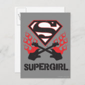 Supergirl Logo Black Flaming Guitars ポストカード (正面/裏面)