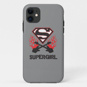 Supergirl Logo Black Flaming Guitars iPhone 11 ケース
