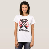 Supergirl Logo Black Flaming Guitars Tシャツ (正面フル)