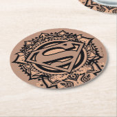 Supergirl Mandala Graphic ラウンドペーパーコースター (アングル)