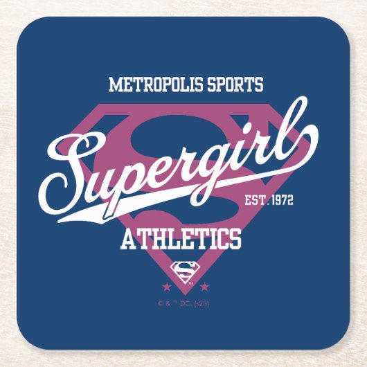 Supergirl Metropolis Sports Athletics Graphic スクエアペーパーコースター (正面)
