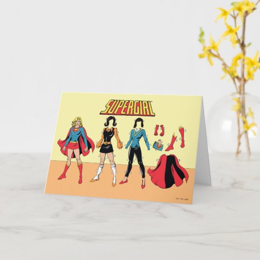 Supergirl Paper Doll Graphic カード (黄色い花)