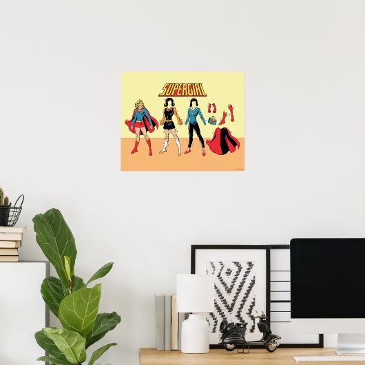 Supergirl Paper Doll Graphic ポスター (ホームオフィス)