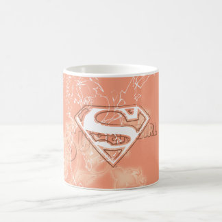 Supergirl Peach Floral Pattern コーヒーマグカップ