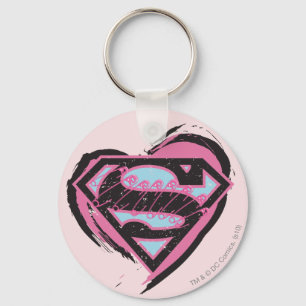 Supergirl Pinkロゴ(ハート) キーホルダー